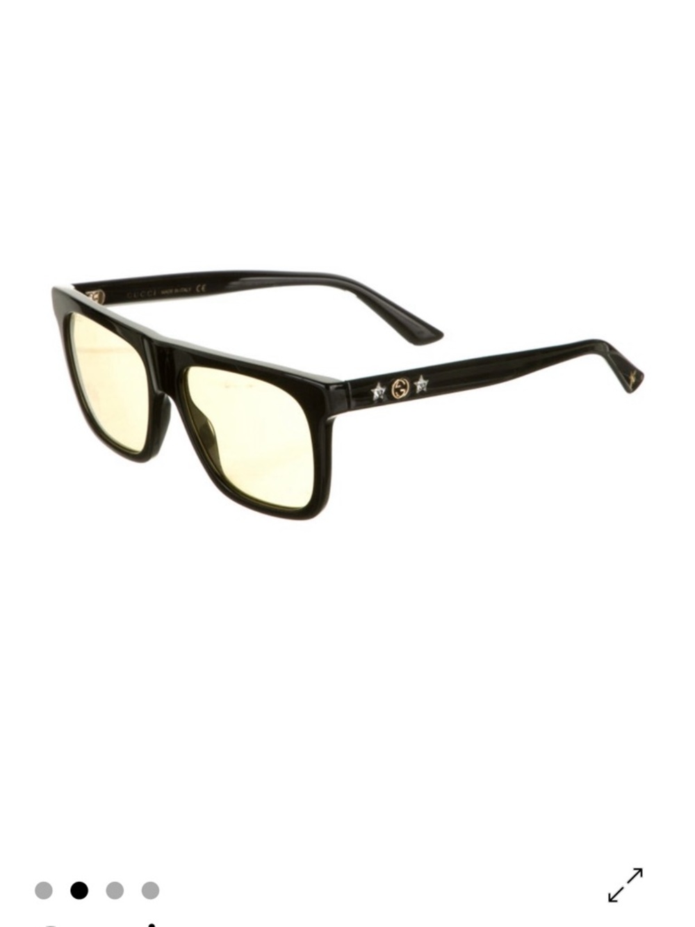 Gucci Women’s Black Square Sunglasses with Green Lenses - Picture 4 of 12